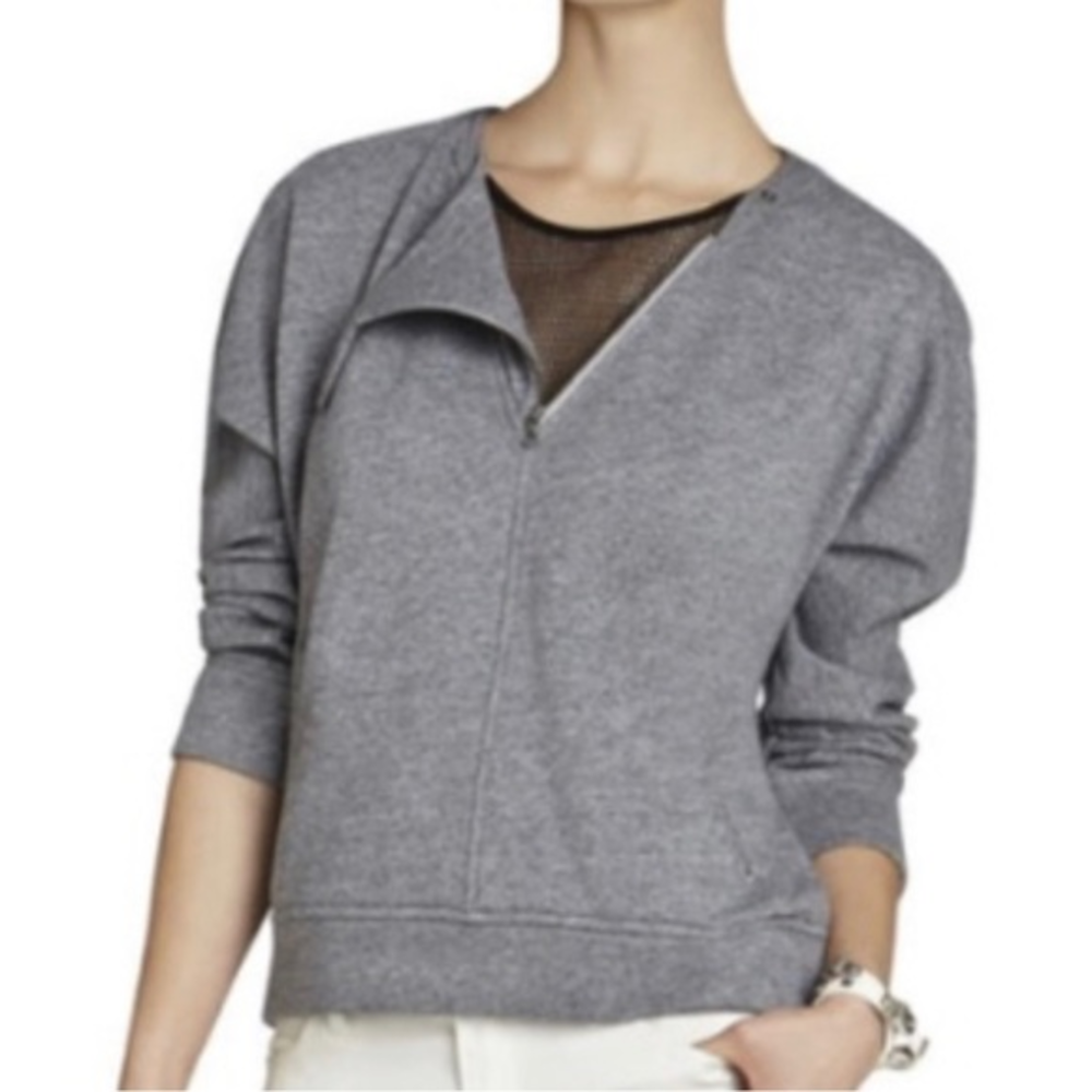 BCBG‎ MaxAzria Tallulah Zipper Detail Sweatshirt Size Small